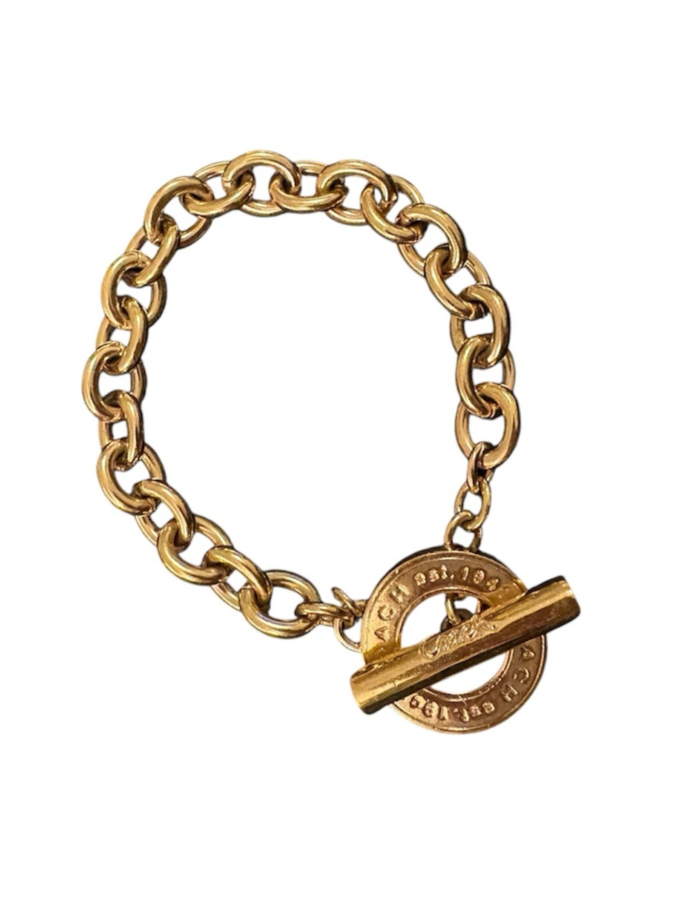 Vintage Gold Coach Toggle Chain Bracelet